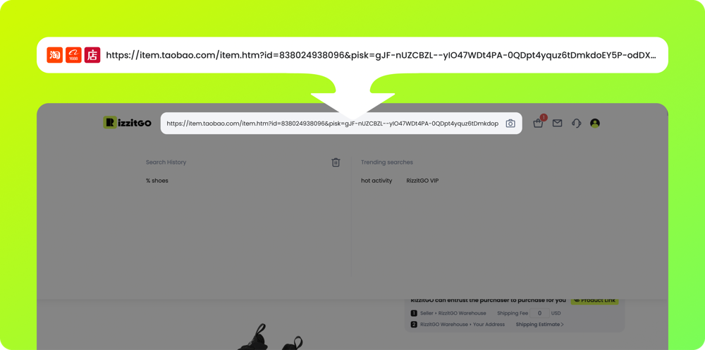 Search a product link or keyword